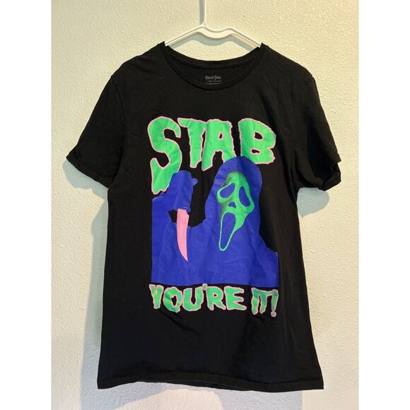 UNBRANDED Other - Scream Ghostface "STAB, YOU'RE IT"  Short Sleeve Shirt Black MEDIUM Movie